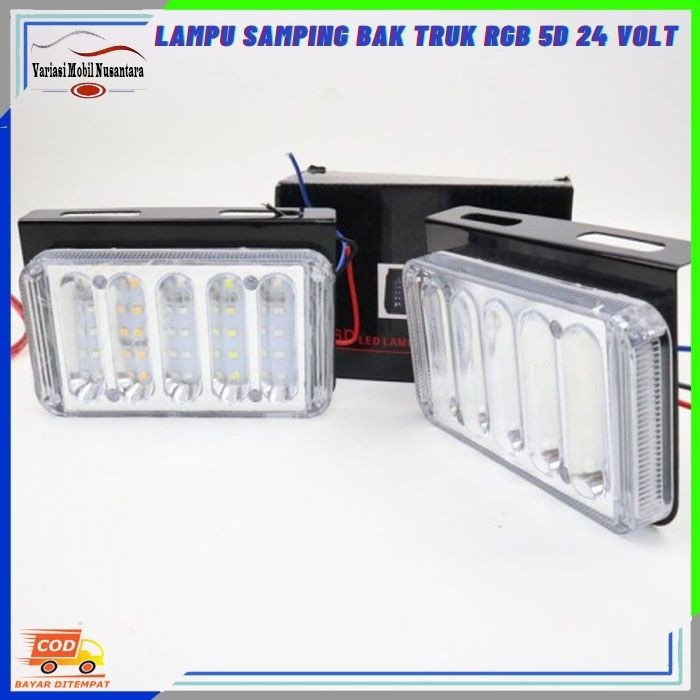 Lampu Led Samping Bak Box Tangki Tengki Variasi Truk Truck 24 Volt