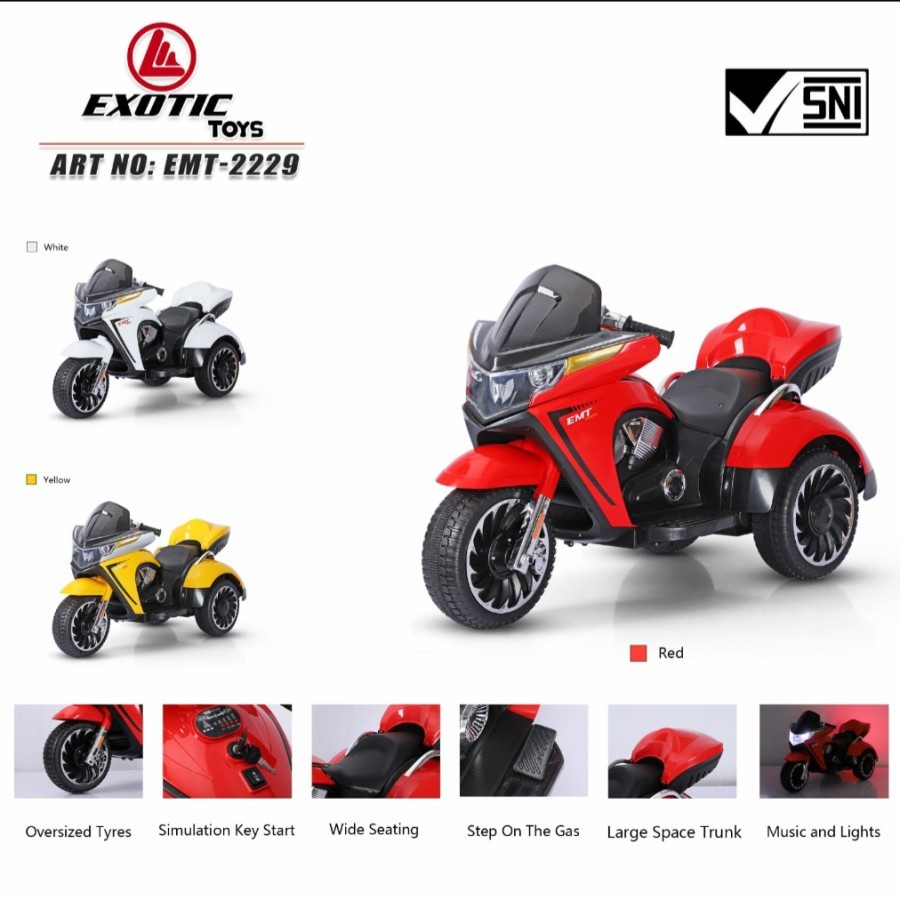 MAINAN ANAK MOTOR AKI EXOTIC HARLEY EMT-2229 // Mainan Motor Aki Anak Harley EMT 2223 Terbaru
