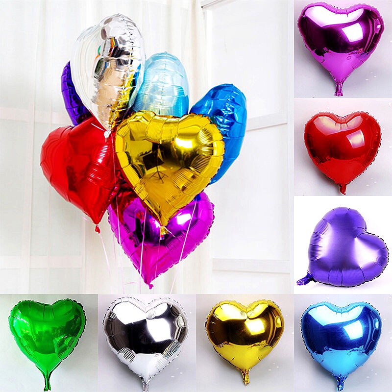 Balon Foil Bentuk Bintang / Hati Ukuran 10 &quot;Untuk Dekorasi Pernikahan / Ulang Tahun / Baby Shower