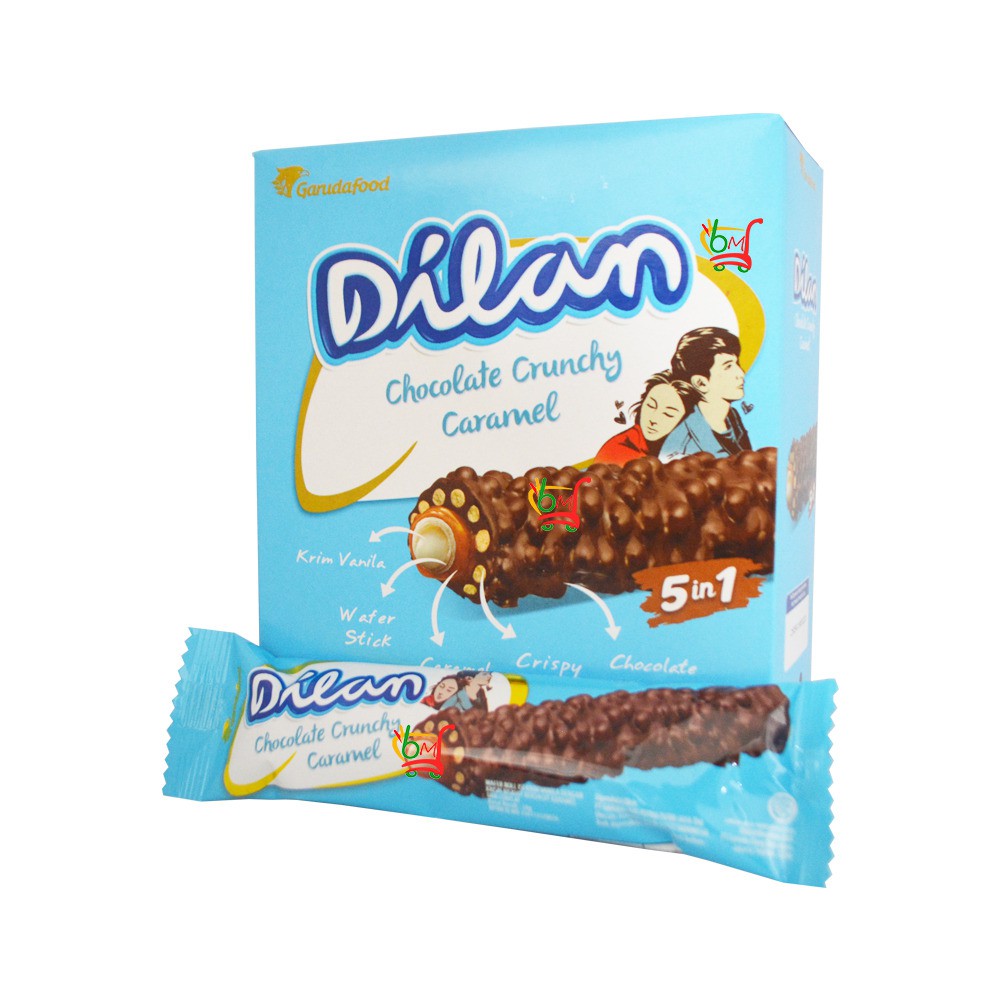 Jual Dilan Chocolate Crunchy Caramel Rolls 1 Box - 12pcs x 24gr