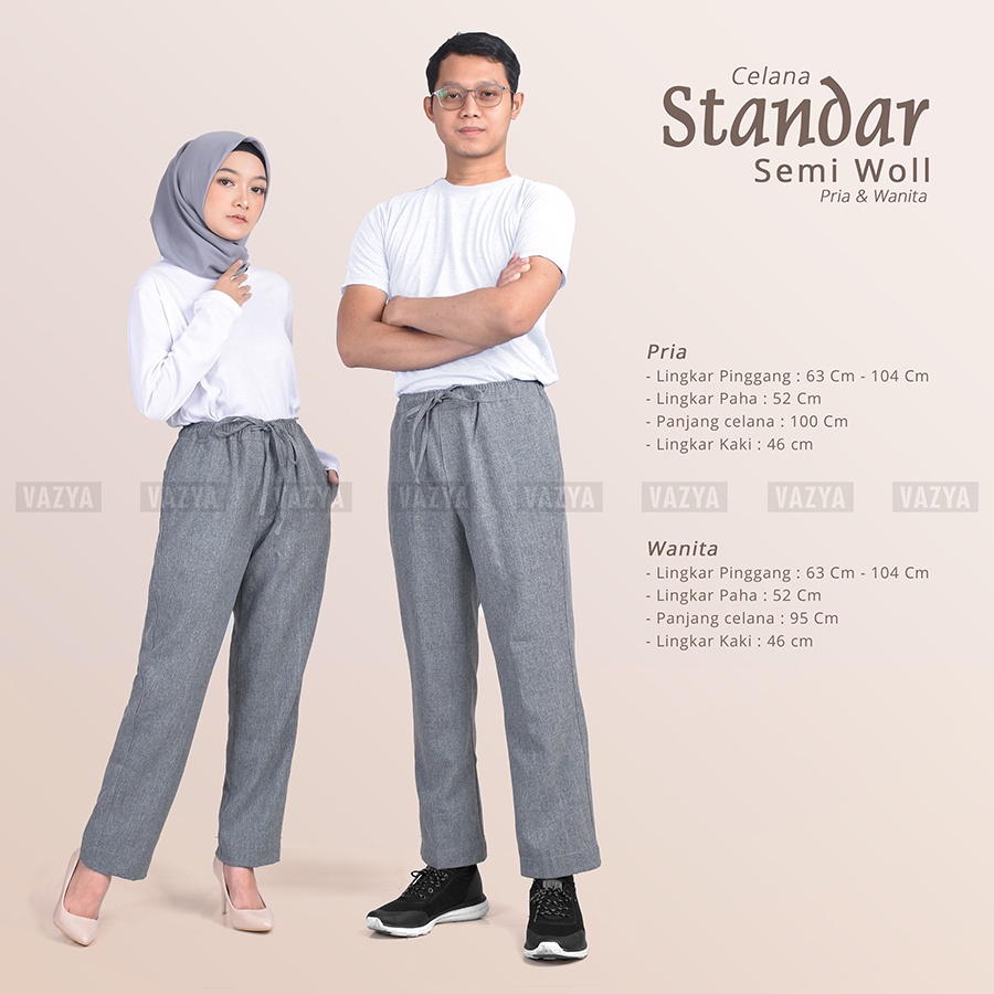 Celana Kerja / Pants /Celana Standar Semiwool Stretch Import Unisex