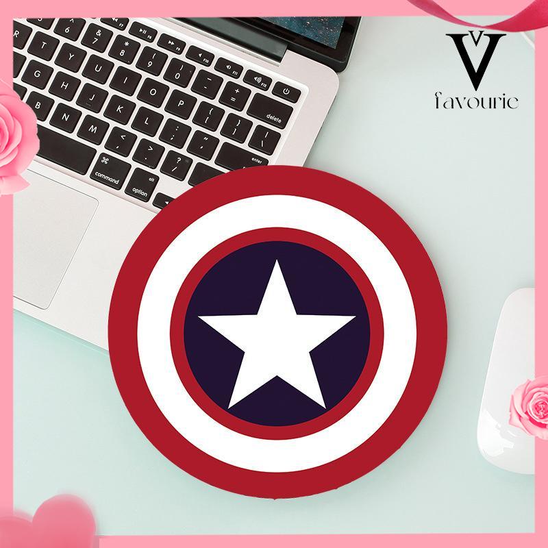 [COD]10 Gaya Desain Seni Kartun Mouse Pad Round Office Mouse Pad-FA