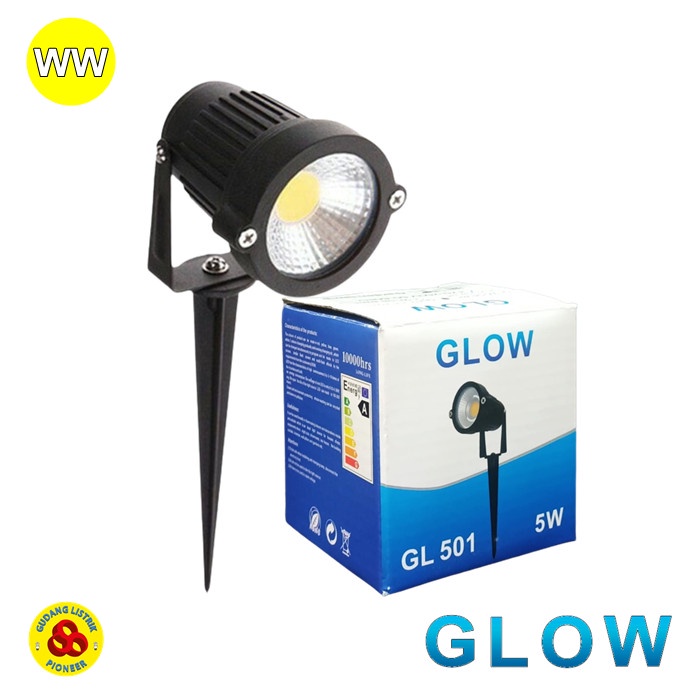 LED Garden Lamp 5W Kuning Tancap 220V LED Sorot 5 Watt Spike WW GLOW