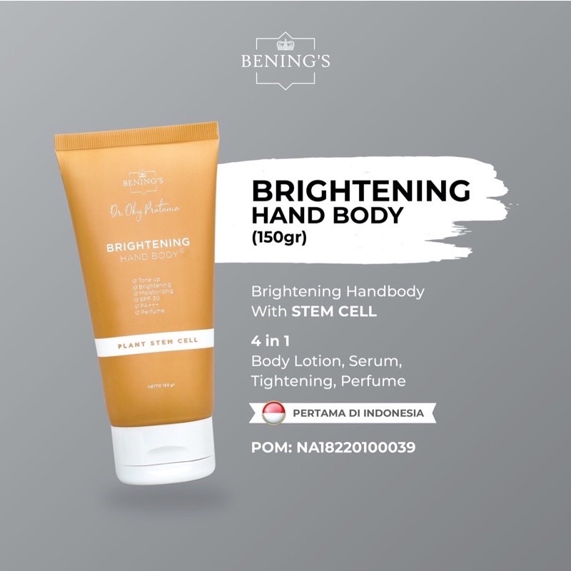 Bening's BRIGHTENING HANDBODY GOLD | LOTION PENCERAH BY Dr oky pratama