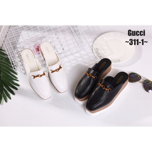 PLATFORM GUCCi WOOD SHOES 311-1 Sepatu Impor Batam