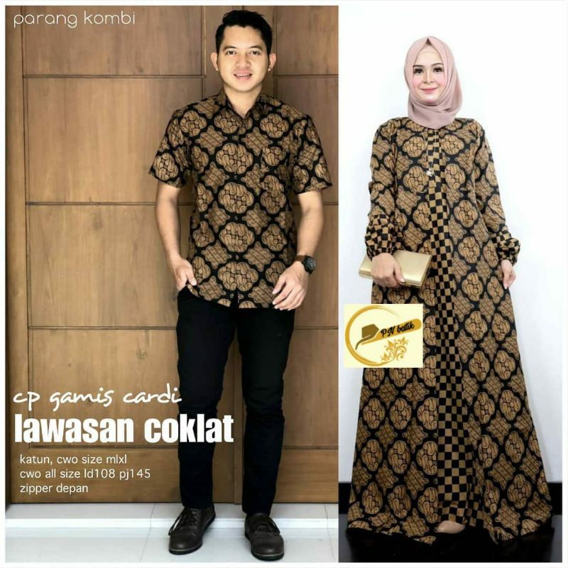 Couple Gamis Cardy batik pekalongan model baju gamis batik terbaru 2021 gamis terbaru 2021