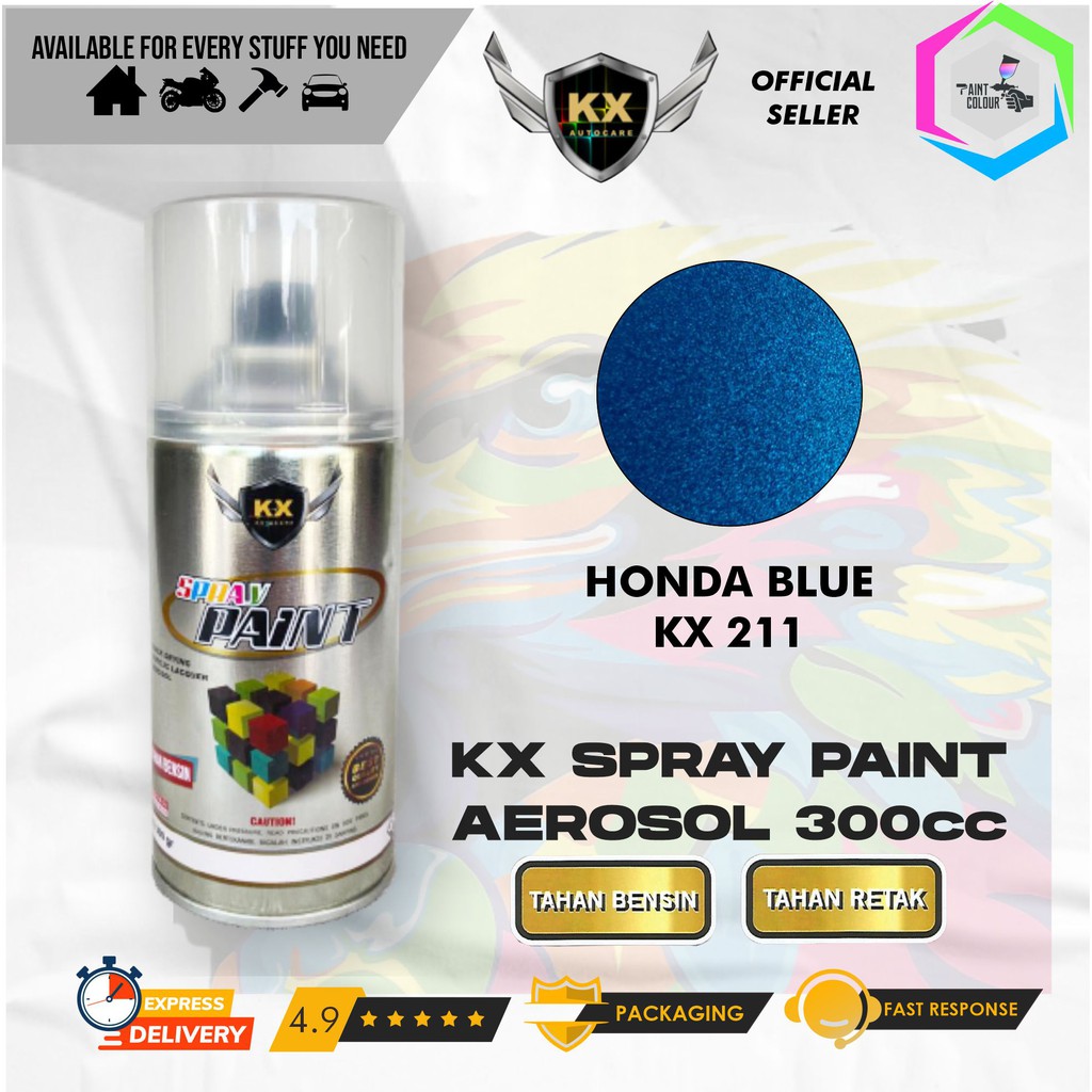 Cat Semprot Aerosol / Pylox KX Autocare Paint - KX 211 HONDA BLUE