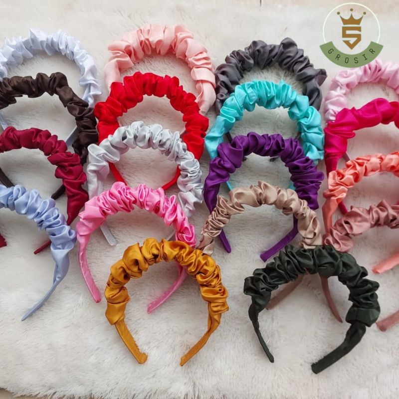 Bando Scrunchie Lusinan , bando nagita lusinan , 12 pcs,Bando Korea,Bando Kekinian,Bando Viral , bando kerut , bando