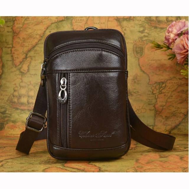 TAS SELEMPANG KULIT. TAS MINI .TAS PRIA .TAS IMPORT. TAS SANTAI 2395