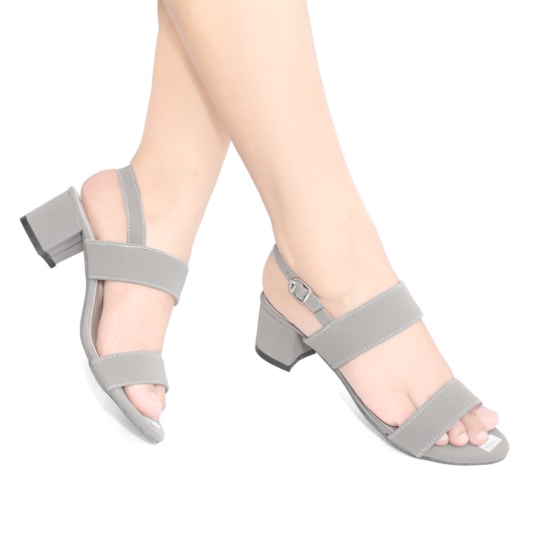 SANDAL HEELS WANITA TINGGI 6cm TERBARU HAK TAHU MODEL TALI KULIT KEKINIAN CASUAL MURAH SENDAL HAK TAHU SEPATU PEREMPUAN FORMAL HEELS TAHU PESTA HAK CHUNKY KONDANGAN CANTIK SQA-Abu (SQC)
