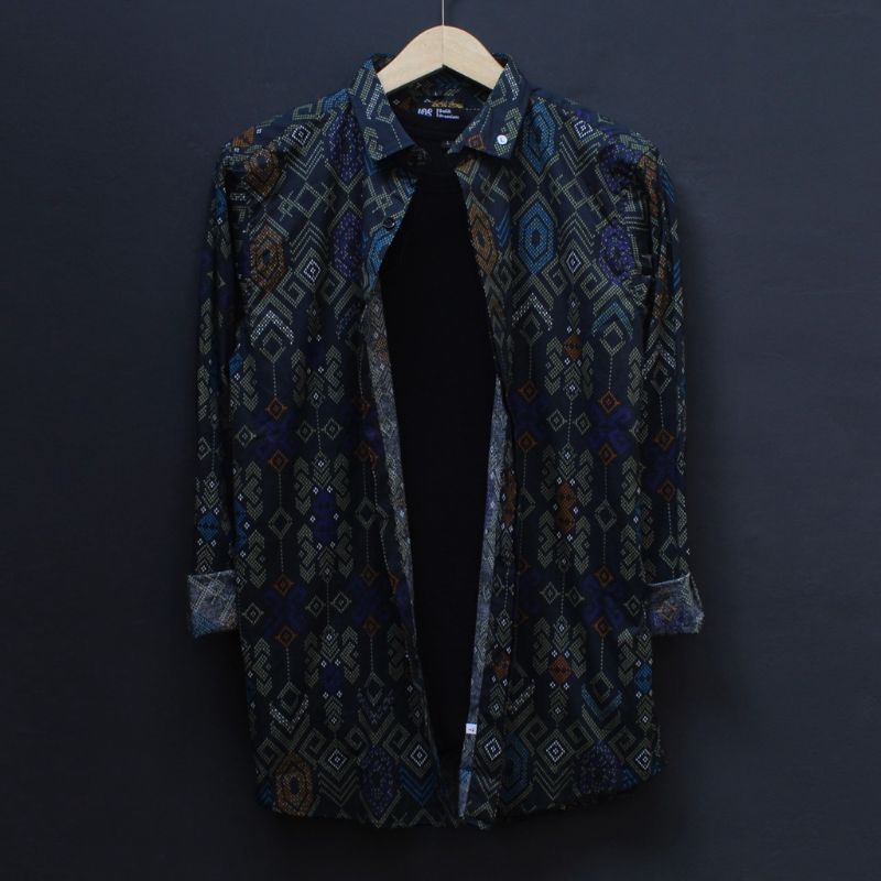 KEMEJA BATIK PRIA SONGKET PANJANG PREMIUM