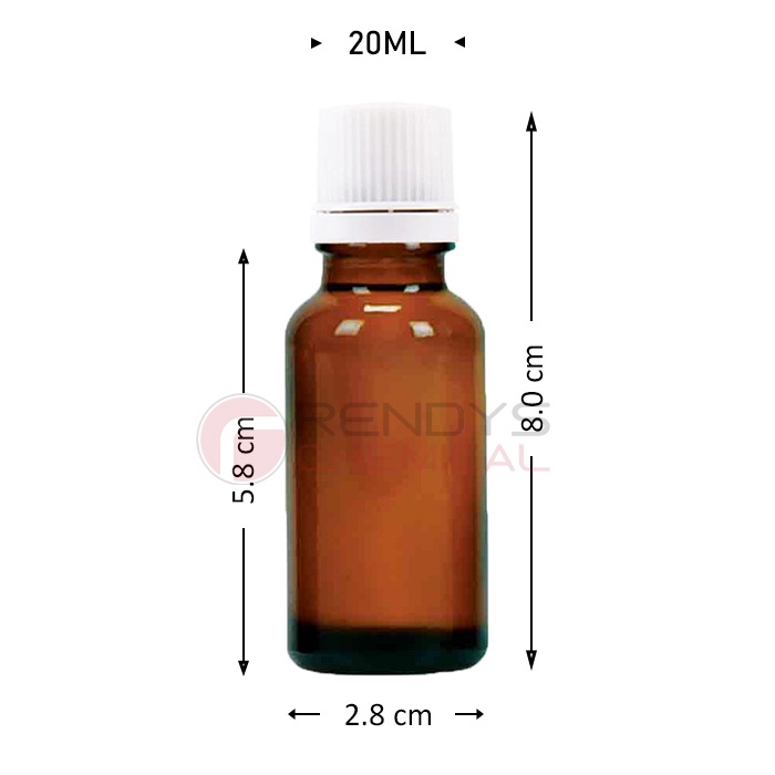 Botol Kaca Amber 10mL 20mL 30mL / Botol Essential Oil 10, 20, 30 mL - Tutup Filler Putih Tutup Segel