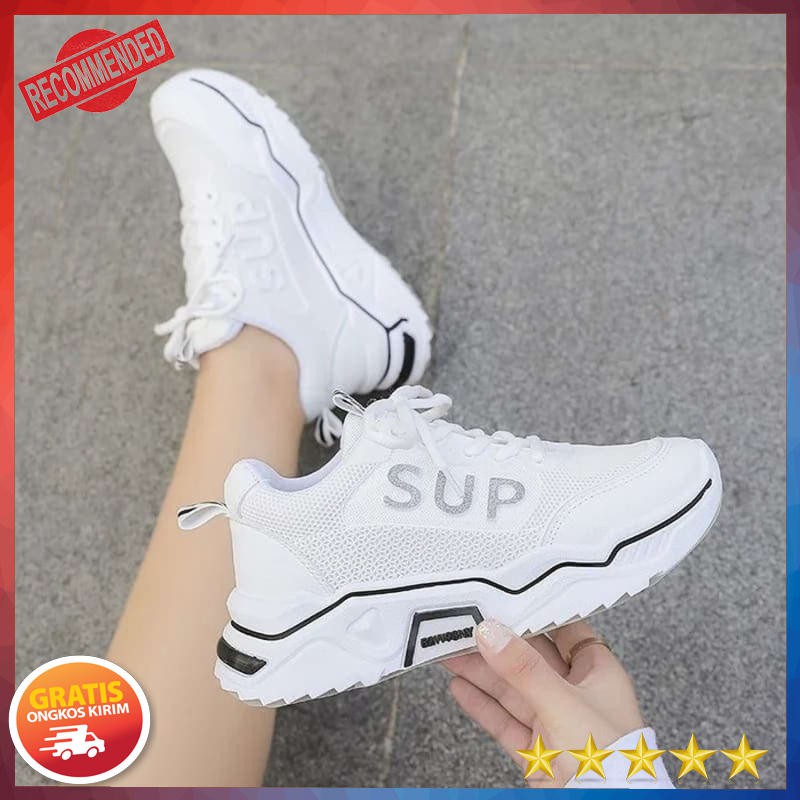 Sepatu Sneakers Wanita Sport Shoes Sepatu Kets Sepatu Sneakers SUP - Hitam 37