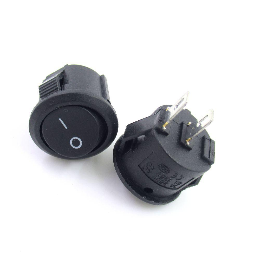 Rocker Switch MINI Bulat Hitam 2pin 2 pin