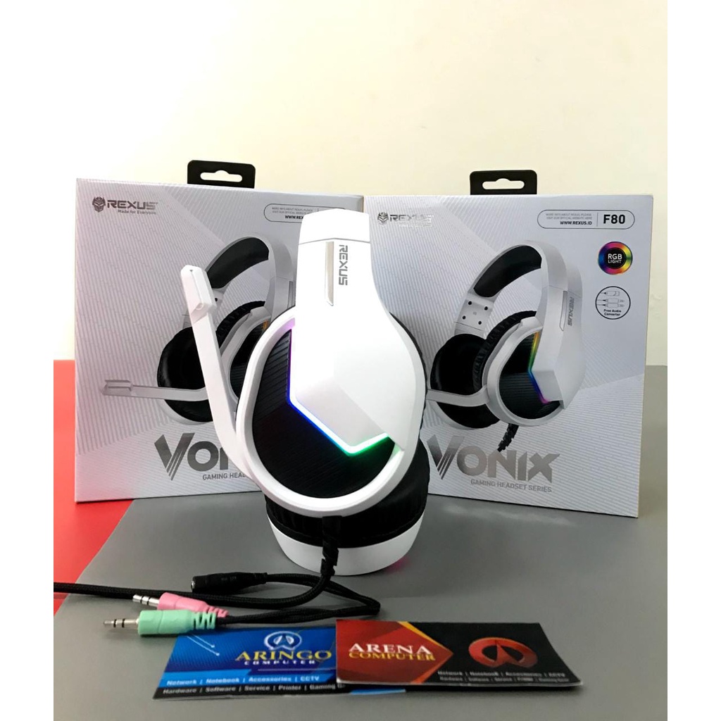 Headset Rexus GAMING RGB VONIX F80 WHITE