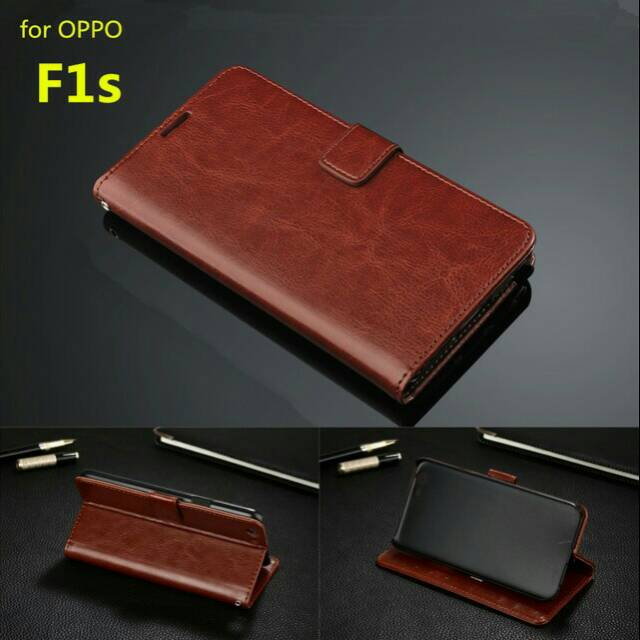 Leather Kulit FLIP COVER WALLET Oppo F3 A77/ F1S A59 Case Casing HP