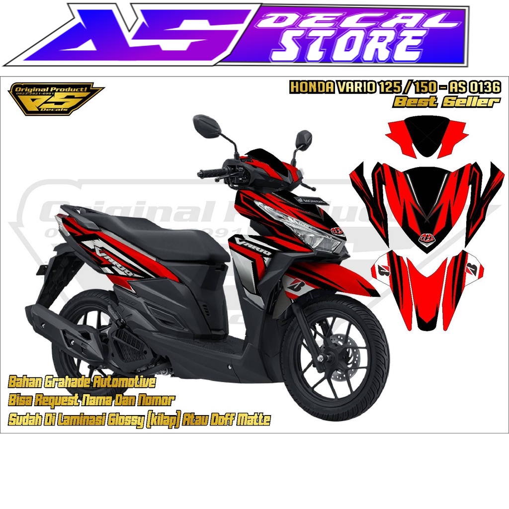 0136 DECAL STIKER FULL BODY CUSTOM MOTOR VARIO 125