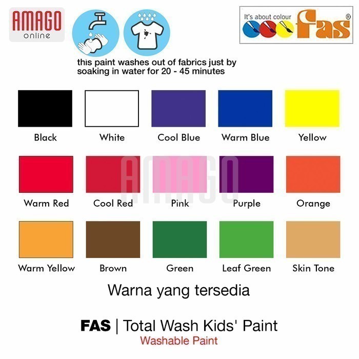 FAS TOTAL WASH PAINT - 2 LITER - CAT MUDAH DIBERSIHKAN - WARM RED