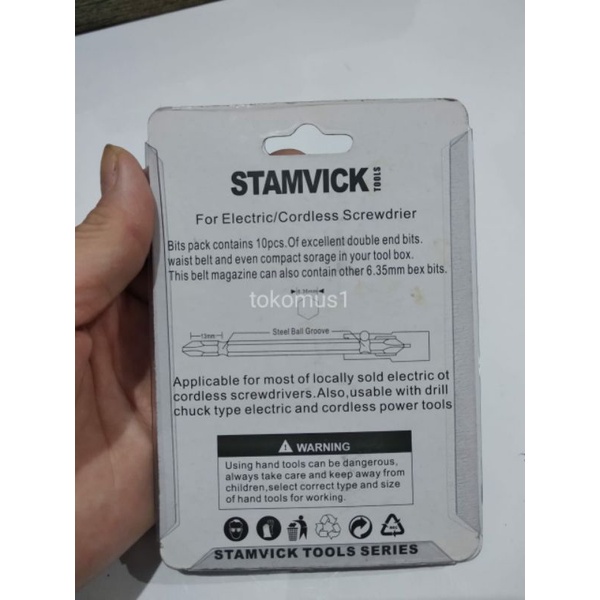 Mata Obeng Gypsum Stamvick atau Mata Obeng Bor Atau Mata Driver isi 10 Pcs