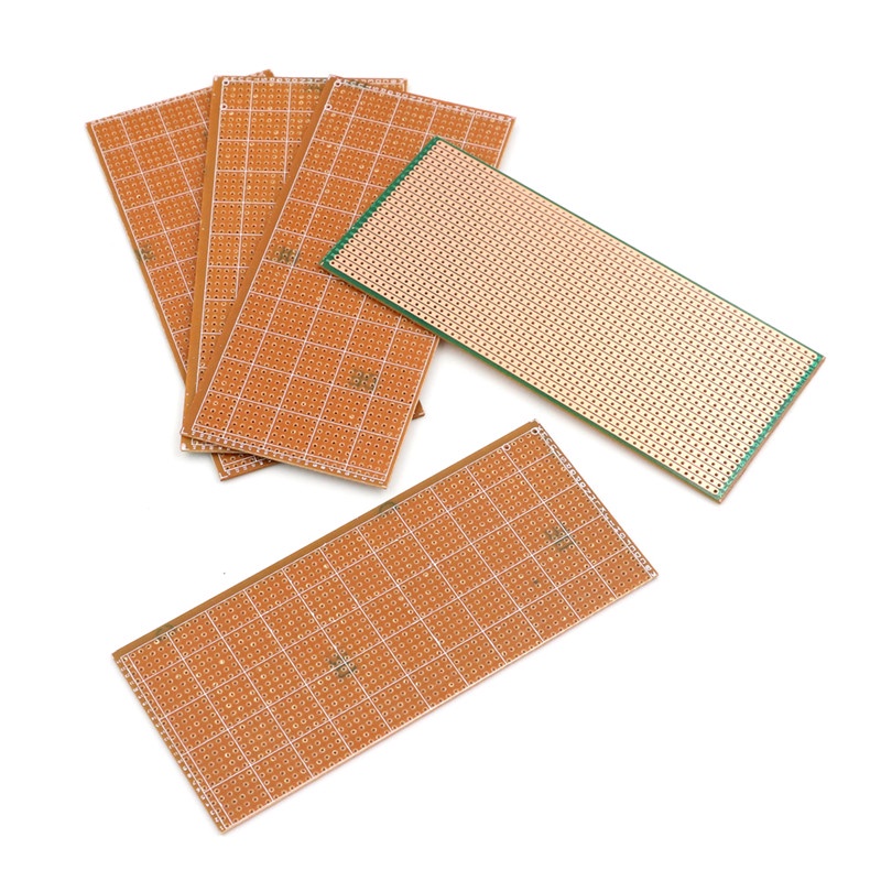 (LUCKID) 5pcs Papan Sirkuit PCB Uncut 6.5x14.5cm