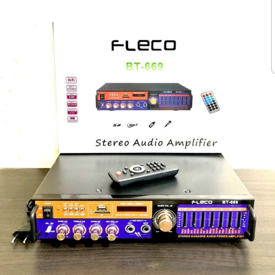 Power amplifier fleco BT-669/wireless acdc radio AMPLI BESAR