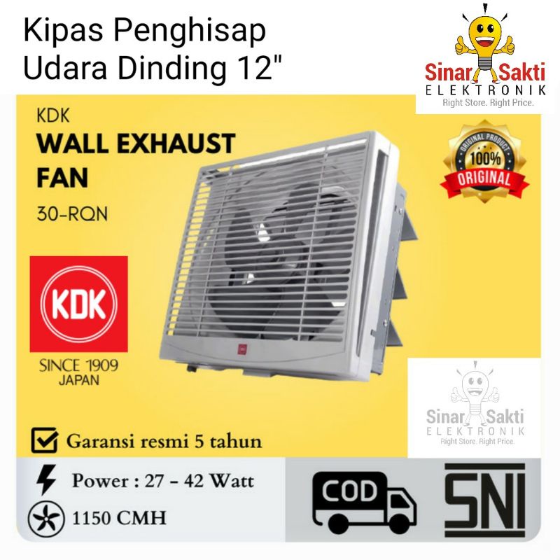 KDK Wall Exhaust Fan Dinding 12&quot; 12 inch 30RQN5 30RQN Kipas 30 RQN