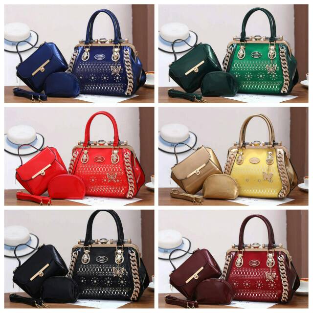 Tas Wanita Coach Behel Rantai 5724 # set 3in1 Tas Import Tas Fashion Tas Batam