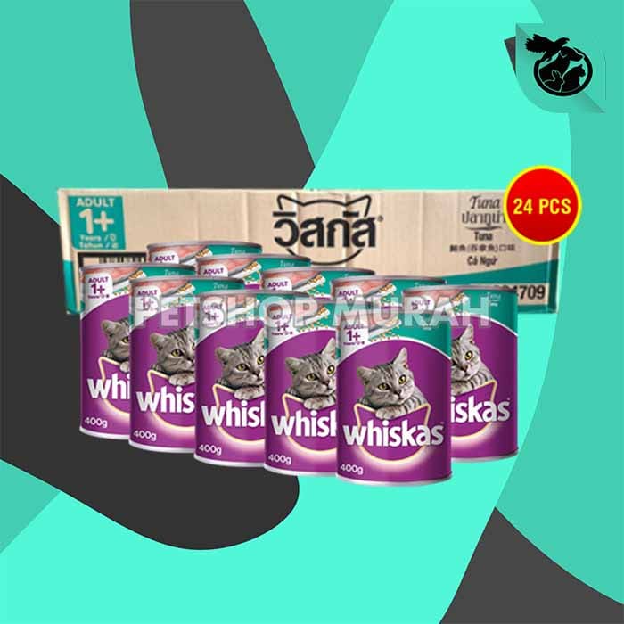 Makanan Basah Kucing Whiskas Kaleng Wetfod Grosir Dus Isi 24 PCS 400GR