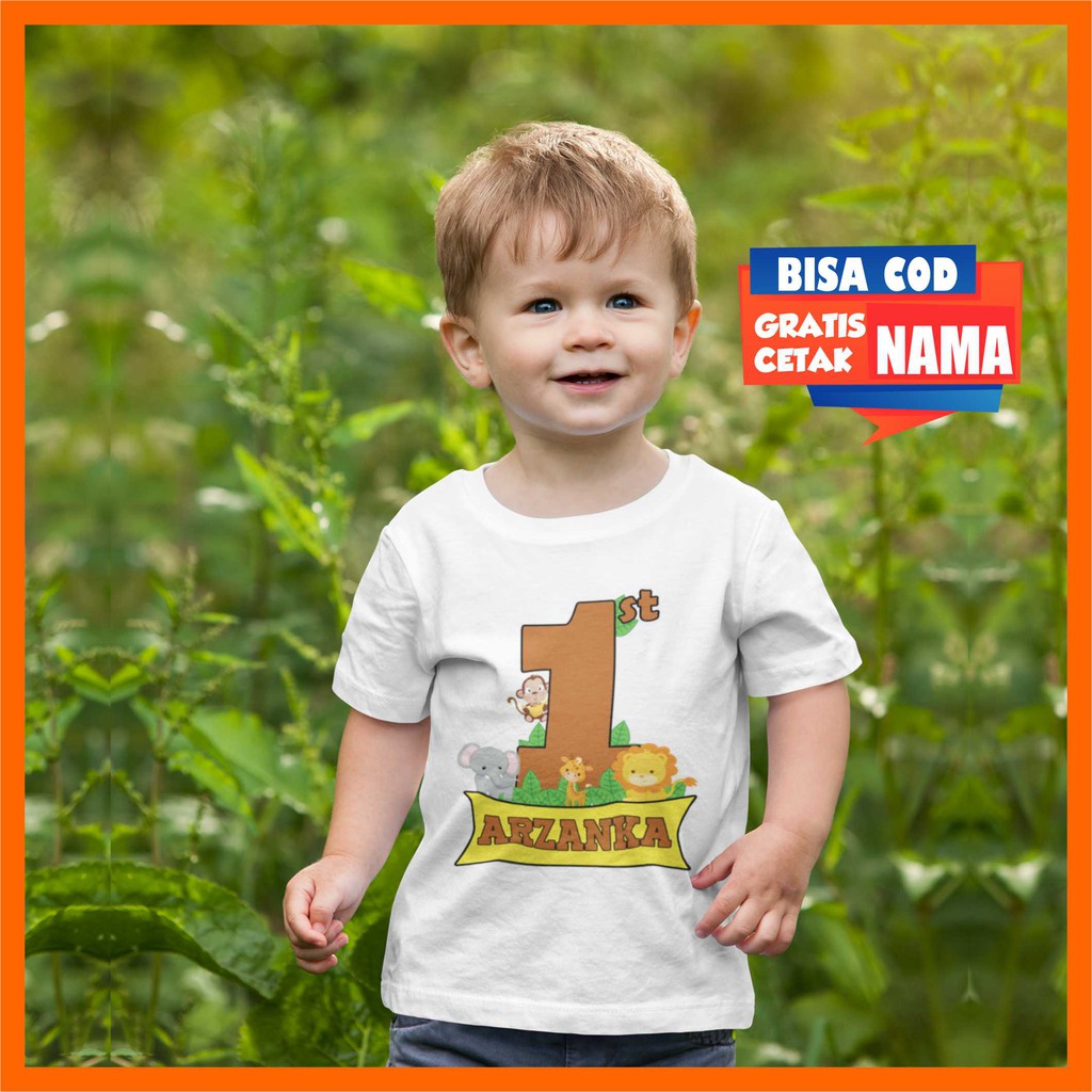 Baju Kaos Ulang Tahun Anak Cowok Laki Laki Baby Gratis Cetak Nama Tulis Nama Sablon Nama Shopee Indonesia