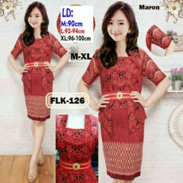 Vera-Stelan kebaya brukat flk-126 maron