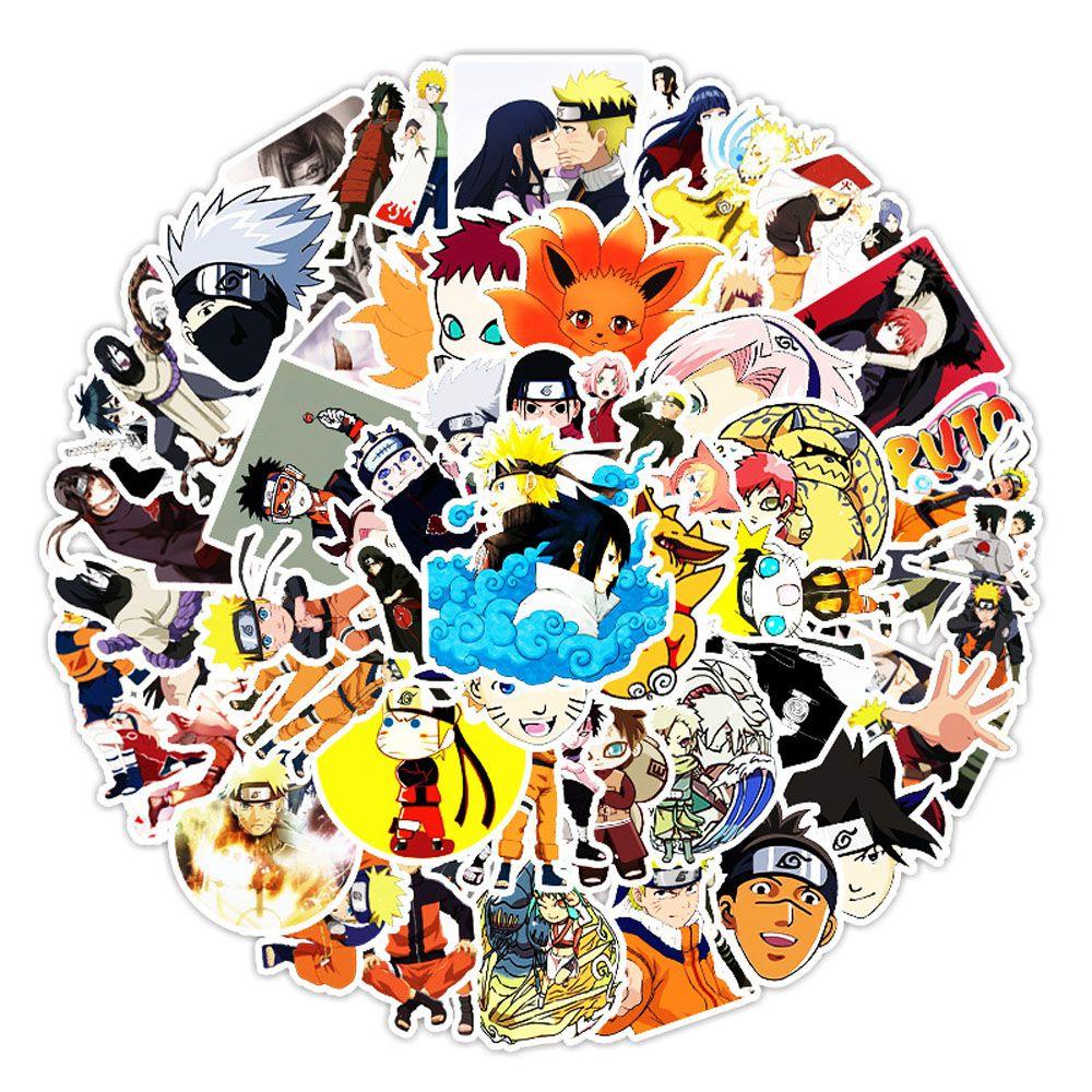 Lanfy Naruto Stiker DIY Label Kartun Anime Klasik Gitar Laptop Motor Sekolah Kantor Perlengkapan Skateboard Animel Stickers