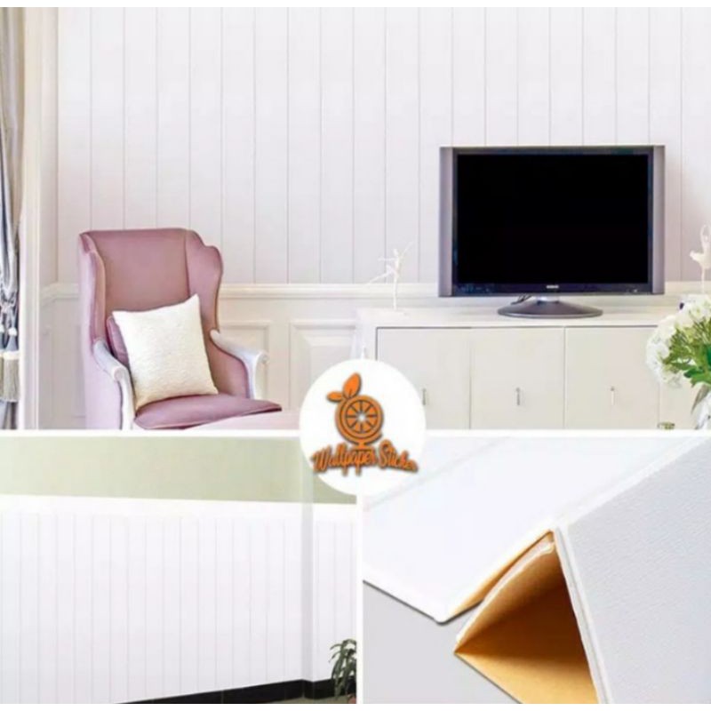 WALLPAPER DINDING 3D FOAM TIMBUL KAYU ELEGAN