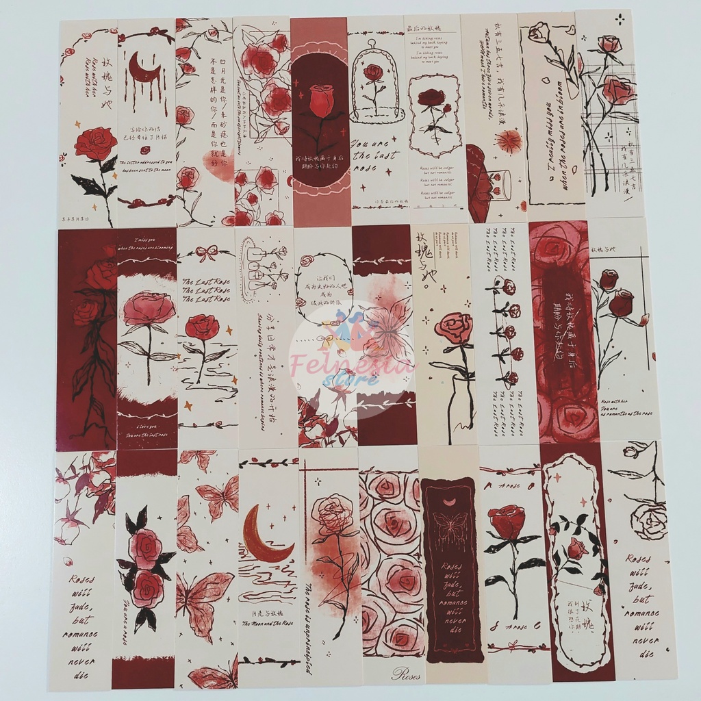 

Pembatas Buku / Bookmark Aesthetic Vintage Flower
