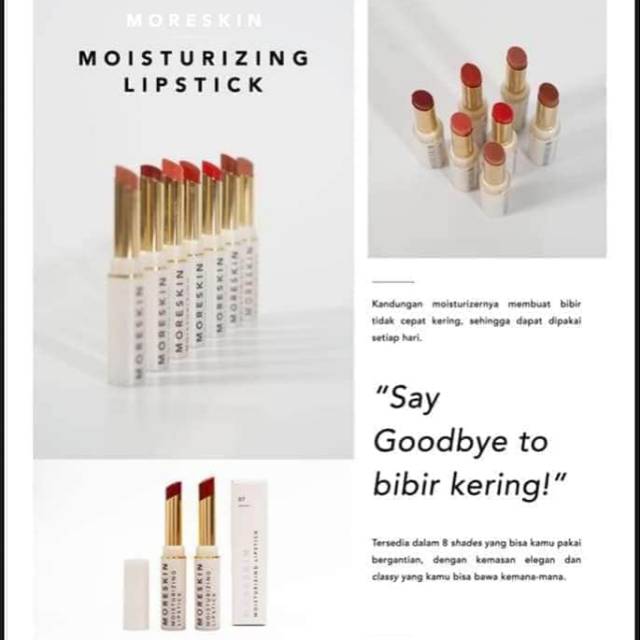 MORESKIN MOISTURIZING LIPSTICK NASA MOISTURIZER LIPSTICK LIPSTIK NASA LIPSTIK MORESKIN