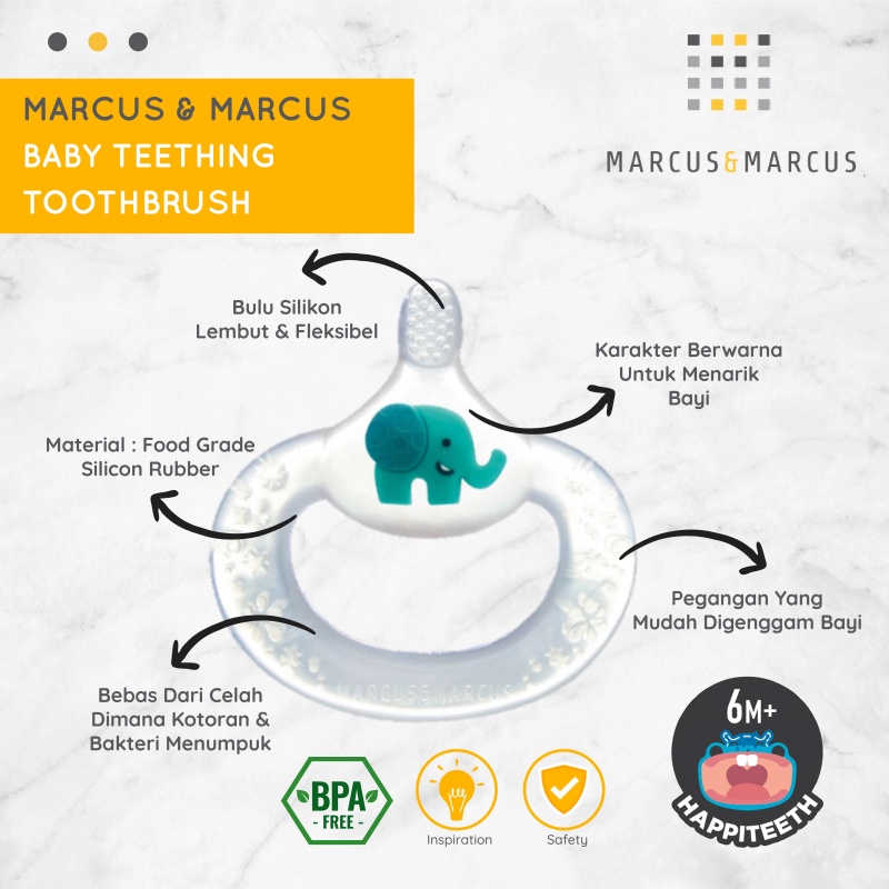 MARCUS &amp; MARCUS Baby Teething Toothbrush - Gigitan Bayi