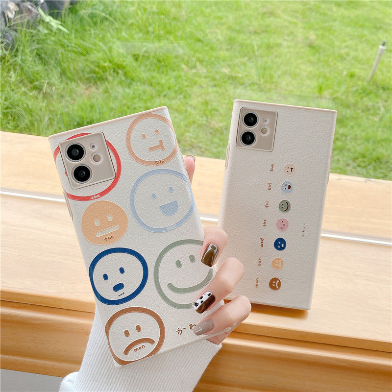 Casing Ponsel Emoticon Smiley Cangkang Lurus IPhone 11 12promax Cute iPhone Case 7 Mile 8Plus SE X All-Inclusive XS Drop Protection XR XSMAX 11promax 12 12promax