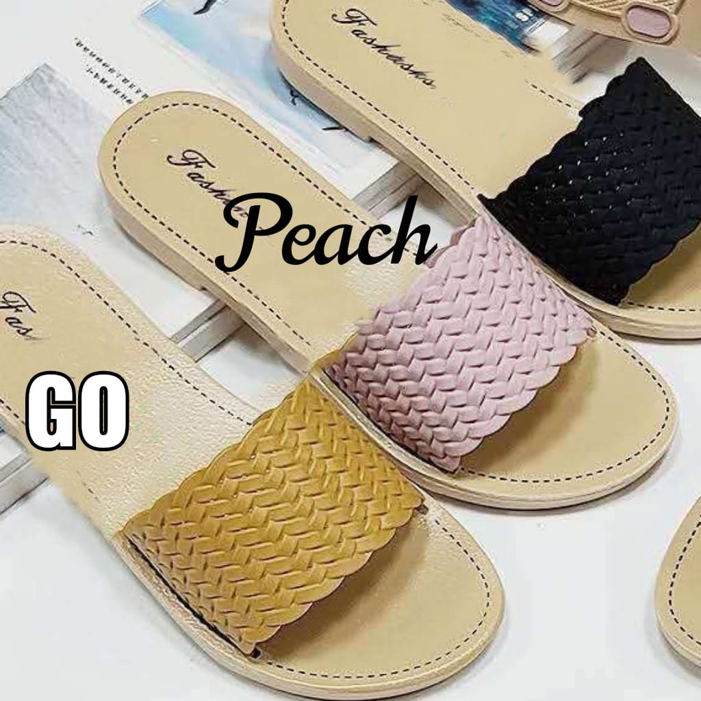 gos Import TIKAR RAJUT Sandal Wanita Murah Slip Casual Teplek Sandal Cewek Flat