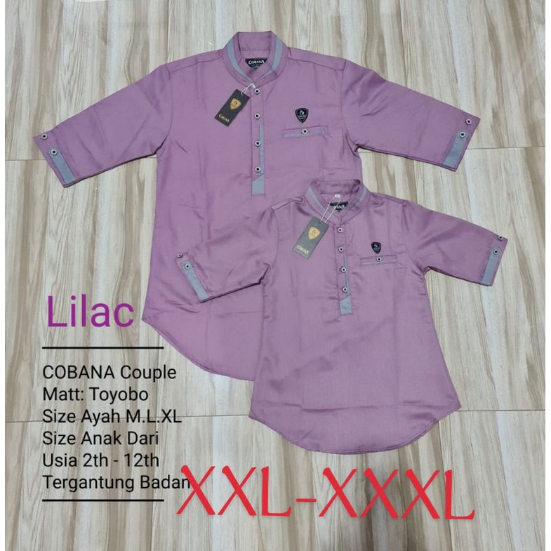 baju Koko Kurta Cobana warna lilac jumbo XXL-XXXL terlaris