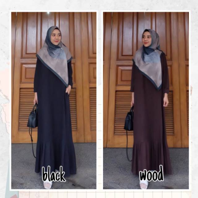 Preloved Suri Midi Dress Warna Hitam by Elmiza