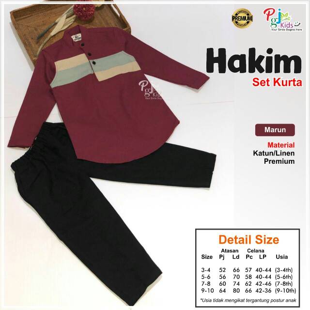 Hakim set kurta ori Pgj kids || Setelan koko anak || Kurta anak
