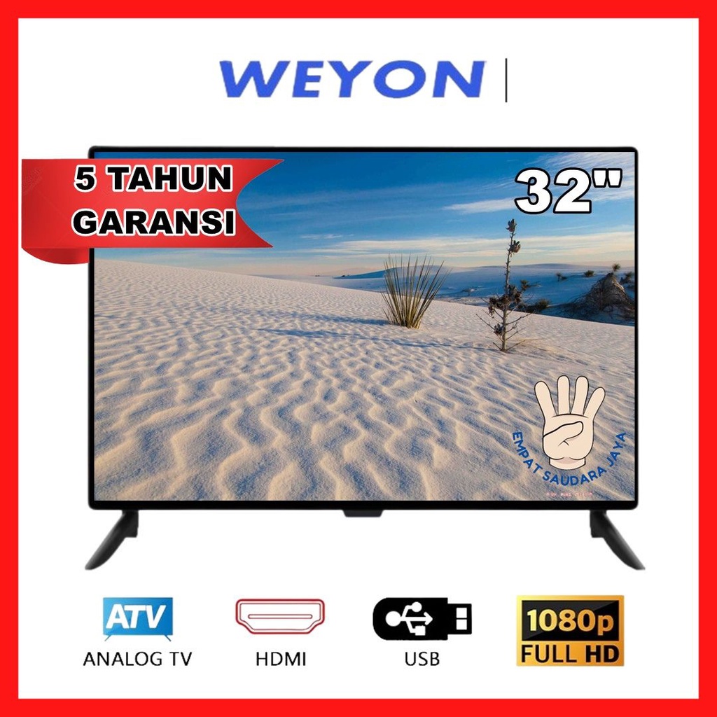 TV LED 32'' DIGITAL-SMART LAYAR FULL HD 1080p Support USB kabel HDMI Bisa Buat Monitor CCTV,PC sama Televisi