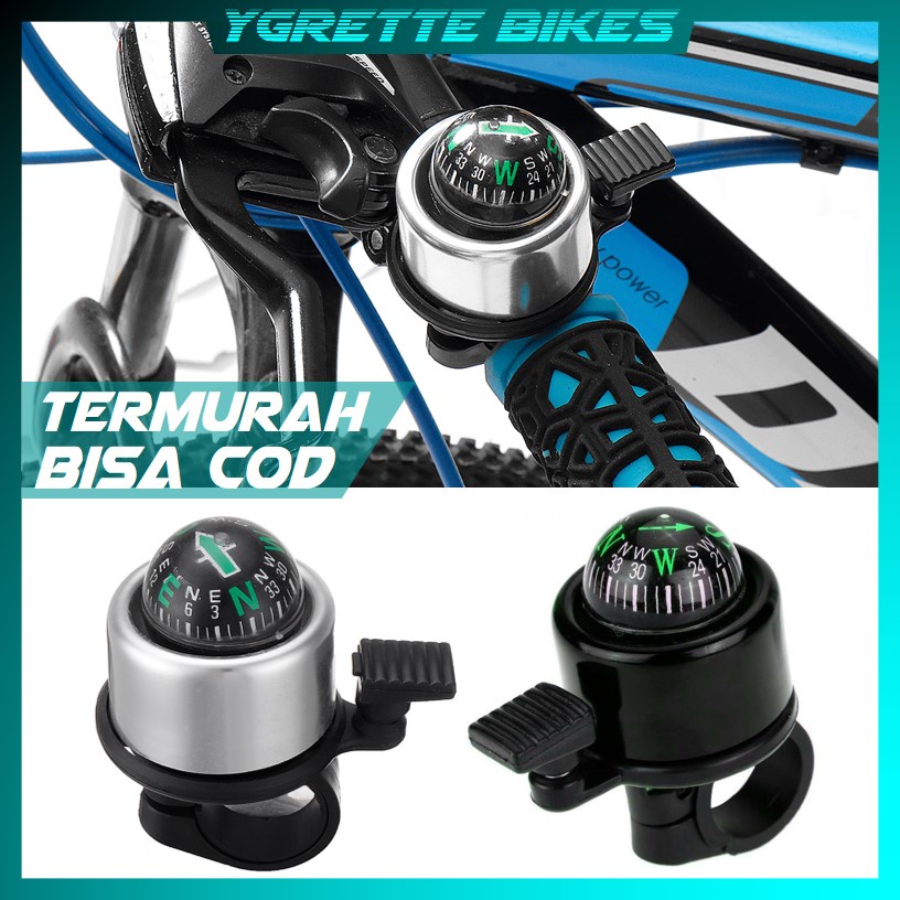 YGRETTE - Bicycle Compass with Trumpet Bell / Kompas Sepeda Klakson Horn Bel Bike Safety Warn