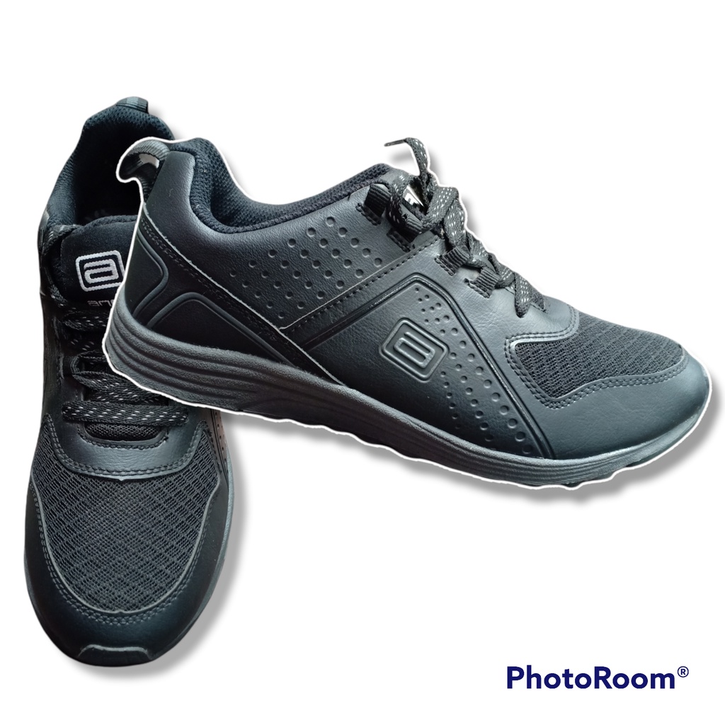 Sepatu Pria Sekolah ANDO REACTO All Hitam Tali Sneakers 100% Original Dewasa Size 39-43 Back to Scho
