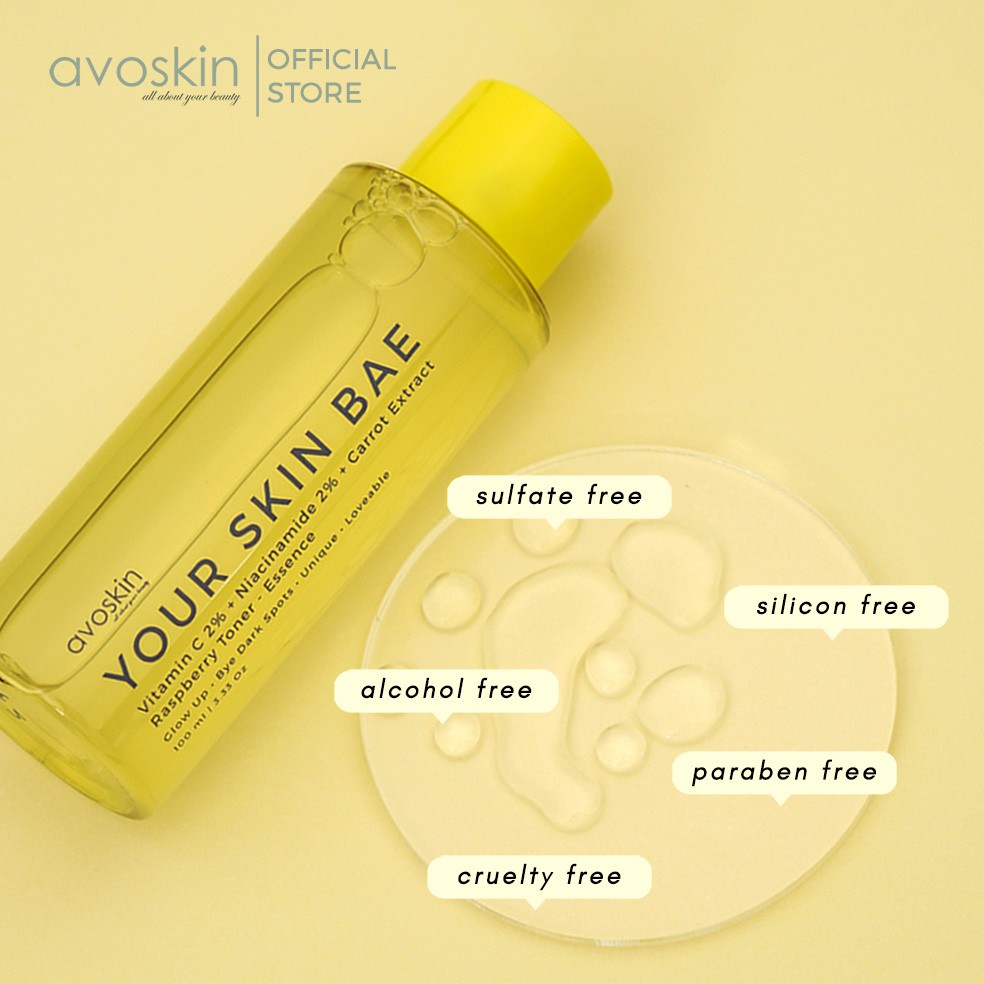 Avoskin Your Skin Bae Toner Vitamin C 2% + Niacinamide 2% + Carrot Extract + Raspberry Sachi Beaute