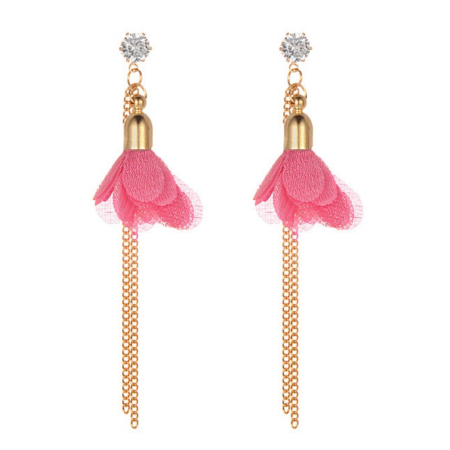 LRC Anting Tusuk Fashion  Flower Shape Decorated Tassel