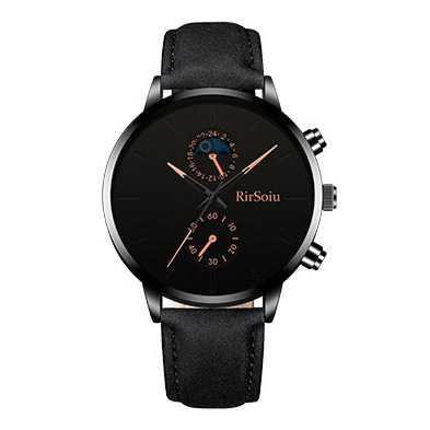 RirSoiu Jam Tangan Analog Pria - RS0022 [Hitam]