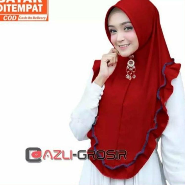Jilbab Khimar RIVANI / Bergo Instan Rempel Jersey / Hijab Pet Antem / Kerudung Pinguin Jersey - LMP.