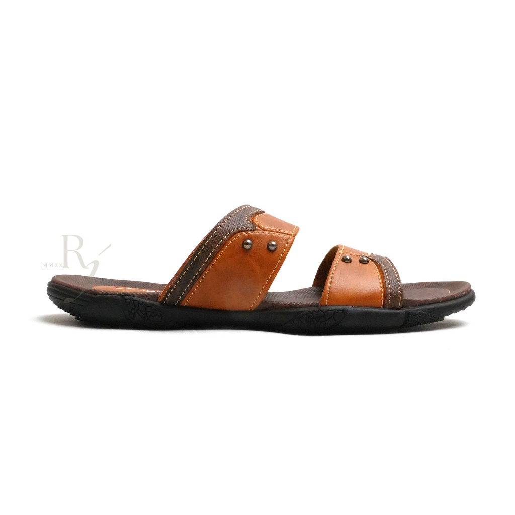 JEDDI [PK 202] Sandal Selop Kulit Sandal Kasual Pria Sandal Slide Pria Sandal Selop Ban 2 Kulit