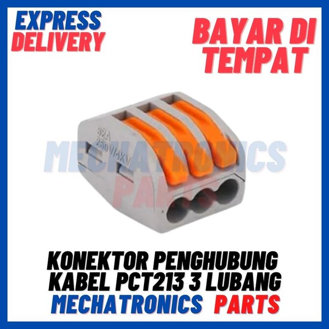 [MTR-9038] KONEKTOR TERMINAL BLOCK PENGHUBUNG KABEL PCT213 3 LUBANG