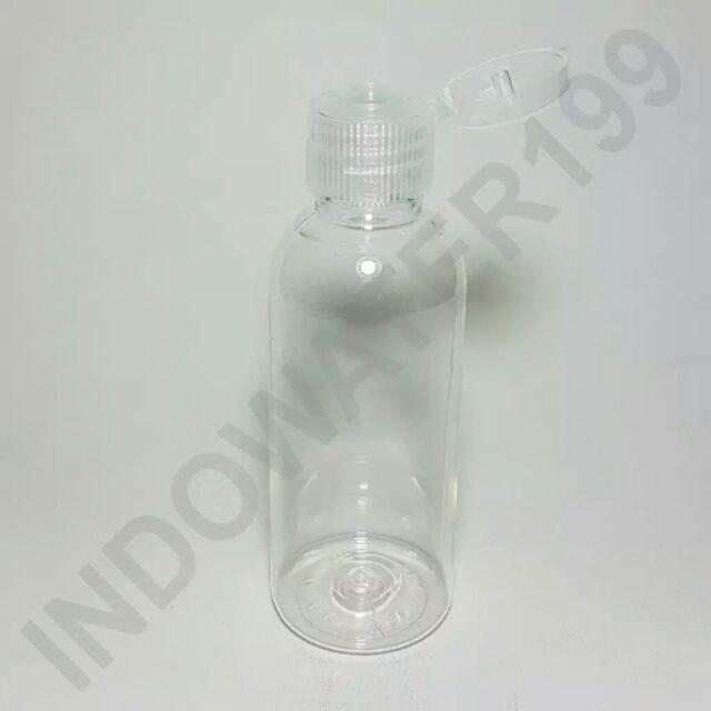 Botol Plastik Pet 60 Ml Bening Kepala Flip Top Natural Minimal 30 Pcs
